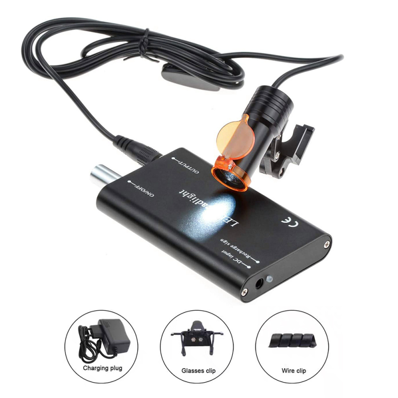 Dantų operacijų galvos žibintas su didinimu, laidinis LED, 3W/5W pasirinkimai