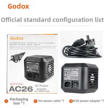 AC26 AC adaptér pre Shenniu AD600Pro vonkajšie svetlo, hliníková zliatina, 110V/220V univerzálne