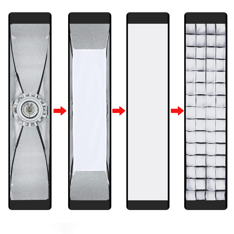 Minrui Soft Light Box, aliaj de aluminiu, Softbox dreptunghiular cu suport Baorong, pentru iluminat de film/TV și fotografie