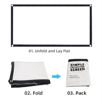 Ecran de proiecție pliabil din țesătură moale pentru uz casnic și cinema în aer liber