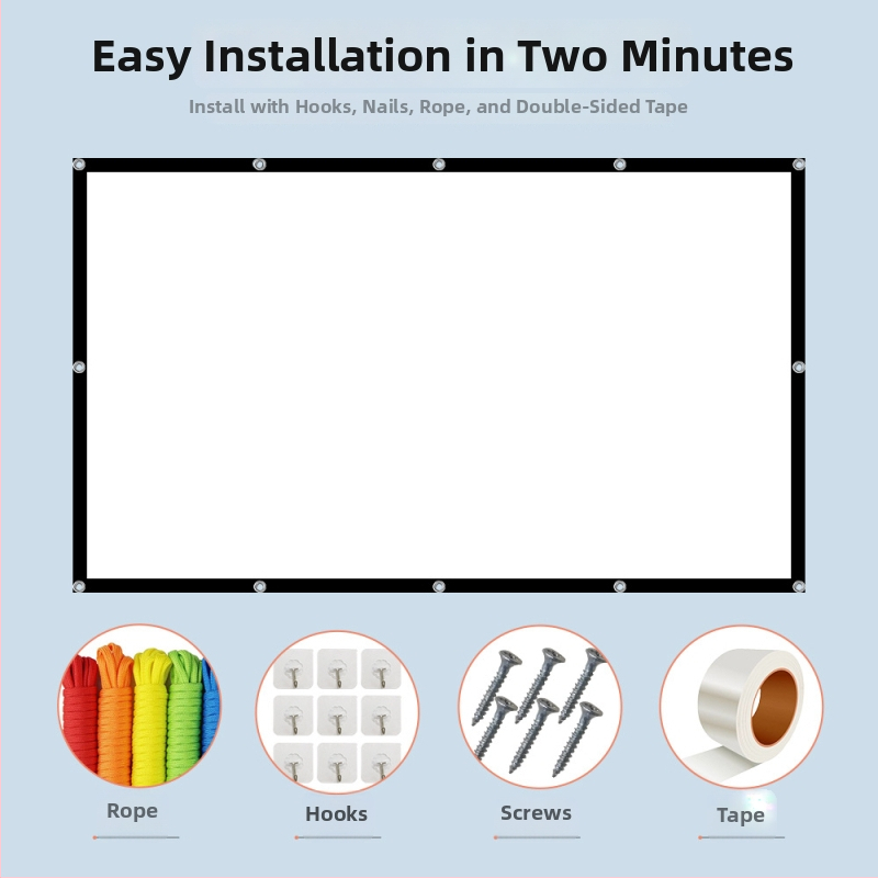 Ecran de proiecție pliabil din țesătură moale pentru uz casnic și cinema în aer liber