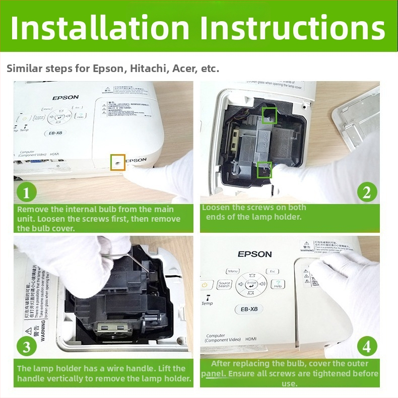Lampa de proiector BenQ pentru modelele TS537, TX538 și TS521P, cu suportul de lampă 5J.J9R05.001, putere UHP 190W/160W, greutate 0,5 kg