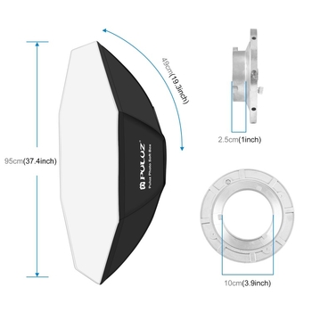 Softbox s Bowens montažom, osmerokutni oblik, Puluz Pu5125, 0,24 kg