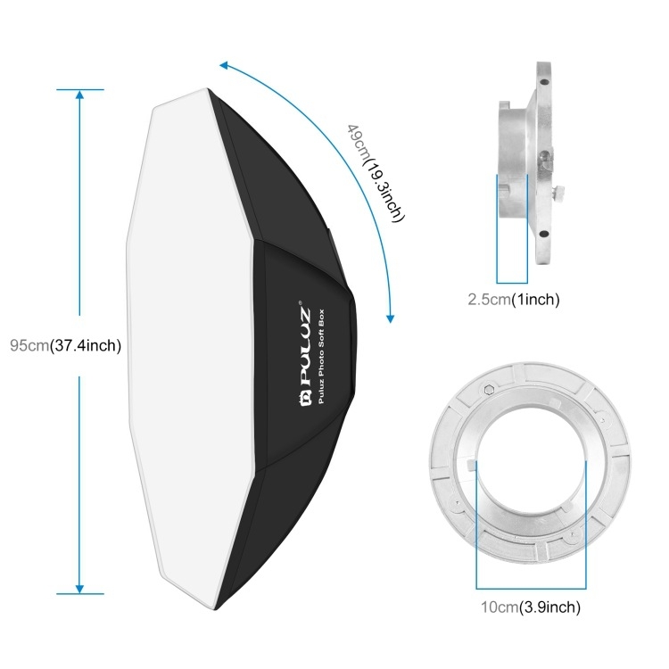 Softbox s Bowens montažom, osmerokutni oblik, Puluz Pu5125, 0,24 kg