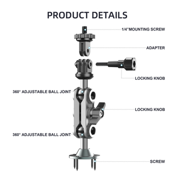 Stalak za kameru za zid s univerzalnim 1/4-inčnim vijčanim sučeljem, aluminijska legura