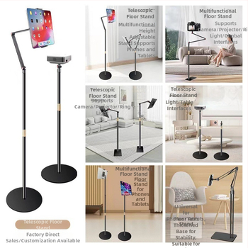 Проекторна скоба със 1/4-инчова резба гимбал, въглеродна стомана, работна височина 155 cm, диаметър на тръбата 25 mm, 4 съединителя, тегло 2.4 kg