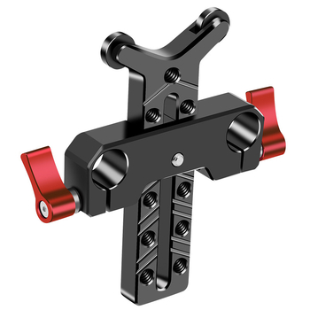 Suport pentru obiectiv teleobiectiv cu clemă pentru țeavă de 15 mm și bază pan/tilt — Model 8170, aliaj de aluminiu, 118 g