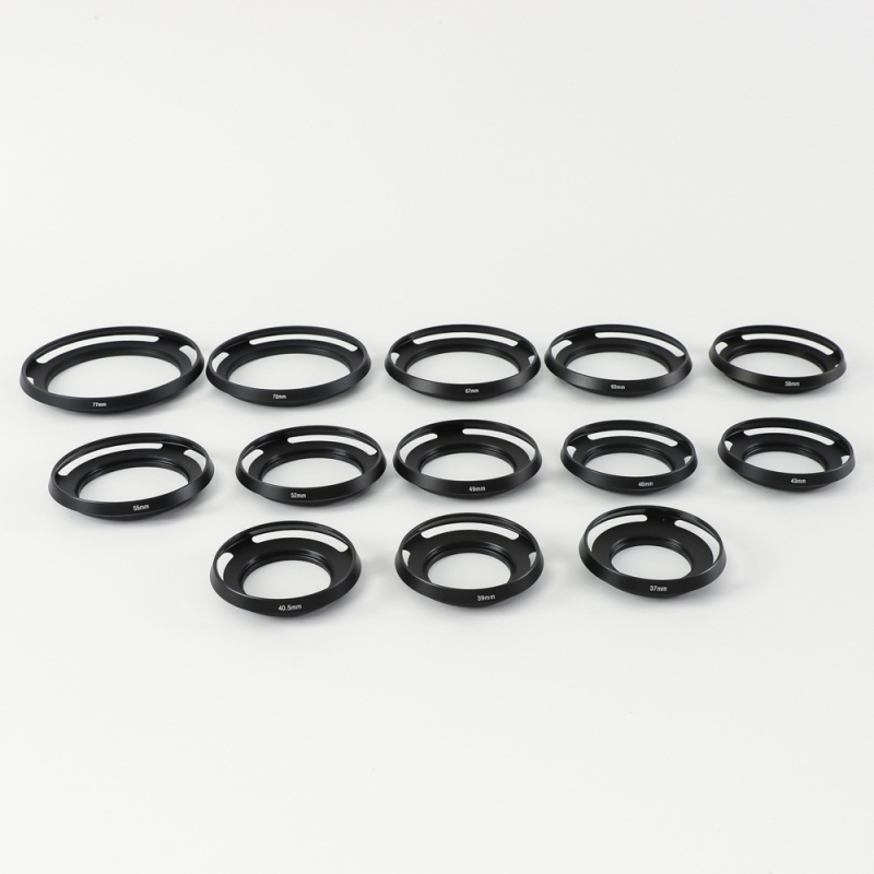 Parasolar metalic deschis pentru obiectiv ultrawide, fără vinietare, din aliaj de aluminiu, compatibil cu diferite camere, formă scurtă cu aspect floral