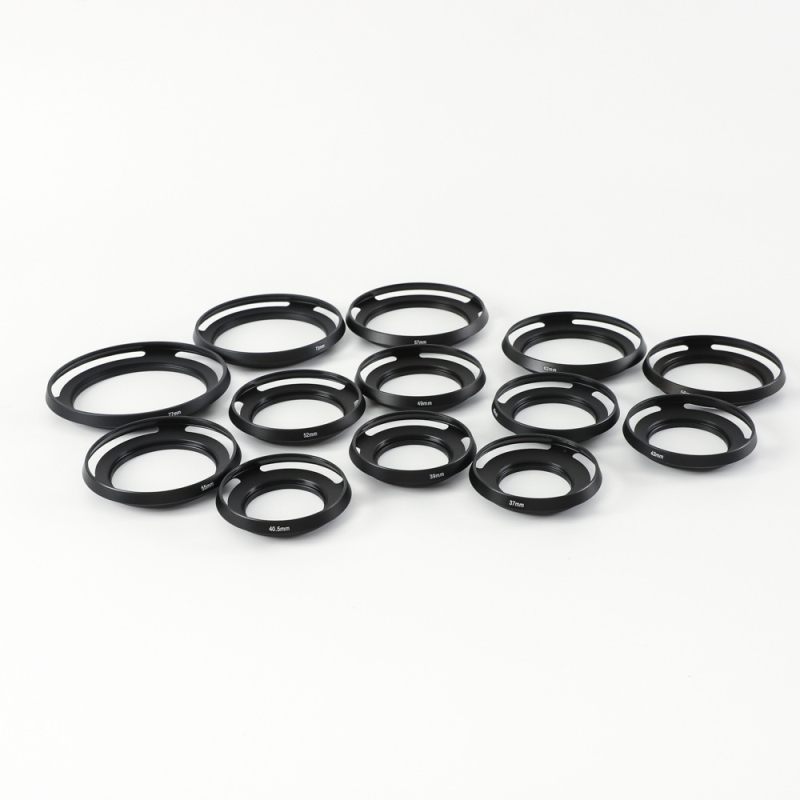 Parasolar metalic deschis pentru obiectiv ultrawide, fără vinietare, din aliaj de aluminiu, compatibil cu diferite camere, formă scurtă cu aspect floral