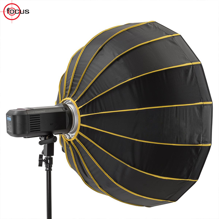 Focus SB1014 Cutie de lumină moale parabolică, husă din pânză și cadru din aluminiu, potrivită pentru streaming live și fotografie, include difuzor exterior și interior și montaj tip bayonet
