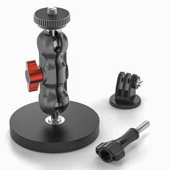 Autós tartó sportkamerához mágneses rögzítéssel, alumínium ötvözet, 360° függőleges és vízszintes forgás, 210 g, univerzális kompatibilitás