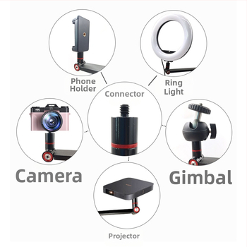 Държач за проектор с 1/4-инчова резба, карбонова стомана, товароносимост 1,5, 4 възела, тегло 2,4