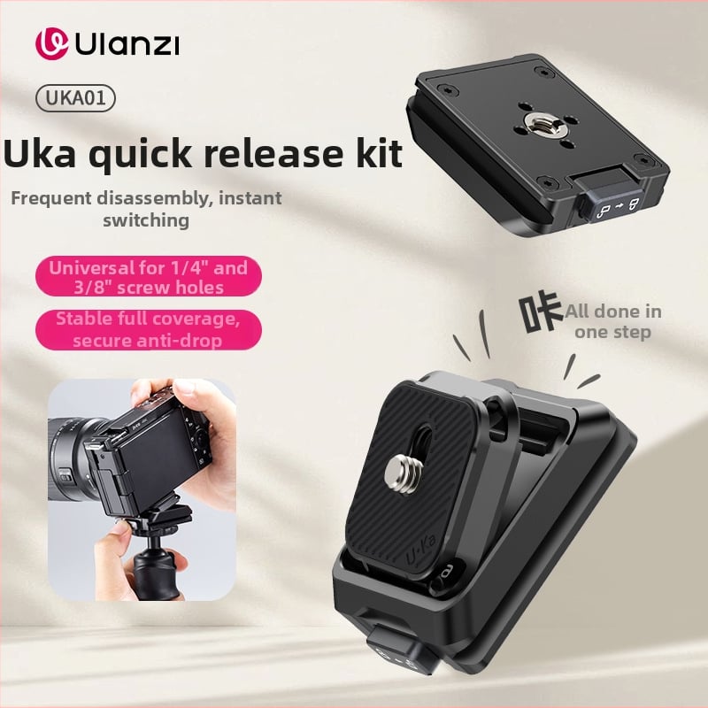 Piată de eliberare rapidă pentru DSLR – aliaj de aluminiu, sarcină maximă 20 kg, greutate 52 g