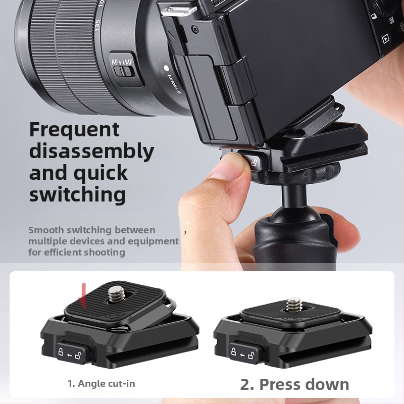 Piată de eliberare rapidă pentru DSLR – aliaj de aluminiu, sarcină maximă 20 kg, greutate 52 g