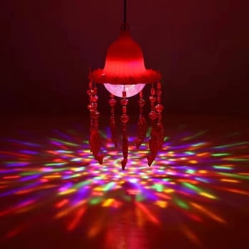 Lanternă Magic Ball cu proiecție a simbolului norocului, rotativă, luminoasă, stil clasic