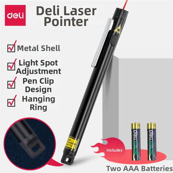 PPT лазерен указател, инфрачервен, безжичен, Deli 3933, метал, тегло 100