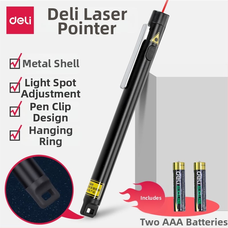 PPT лазерен указател, инфрачервен, безжичен, Deli 3933, метал, тегло 100