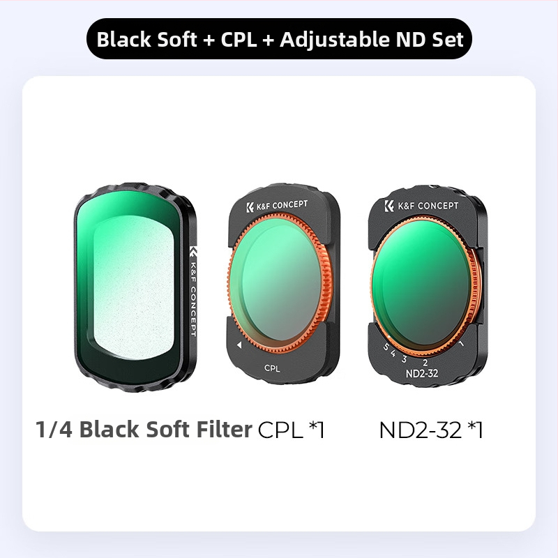 Set filtrare magnetic Zhuoer pentru DJI Pocket 3 – filtre UV, CPL, polarizator și ND – SKU.2148