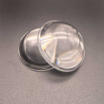 Optikai üvegből készült plano-konvex lencse fény fókuszálására; alkalmas elektromos járművek lámpáihoz és színpadi világításhoz; jellemzők: típus – plano-konvex lencse; anyag – optikai üveg; alkalmazás – fókuszálás; eredet – Jinhua, Zhejiang; nem importált