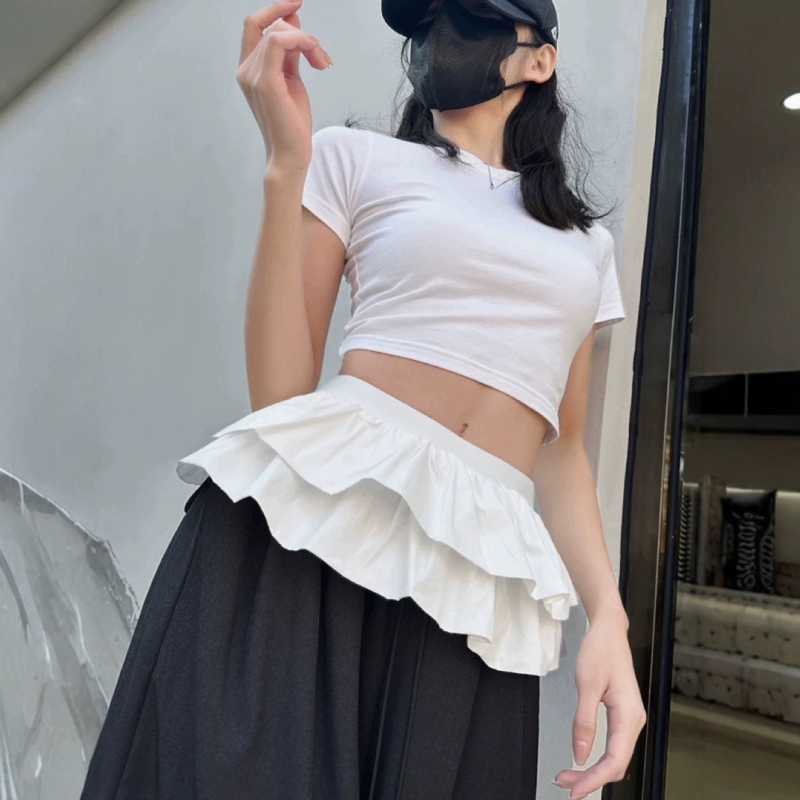 Пухеста мини пола със 3D ефект, полиестер, микроеластична, уличен хипстър стил