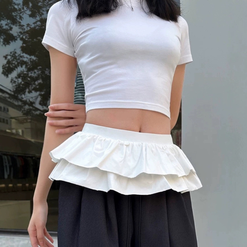 Пухеста мини пола със 3D ефект, полиестер, микроеластична, уличен хипстър стил