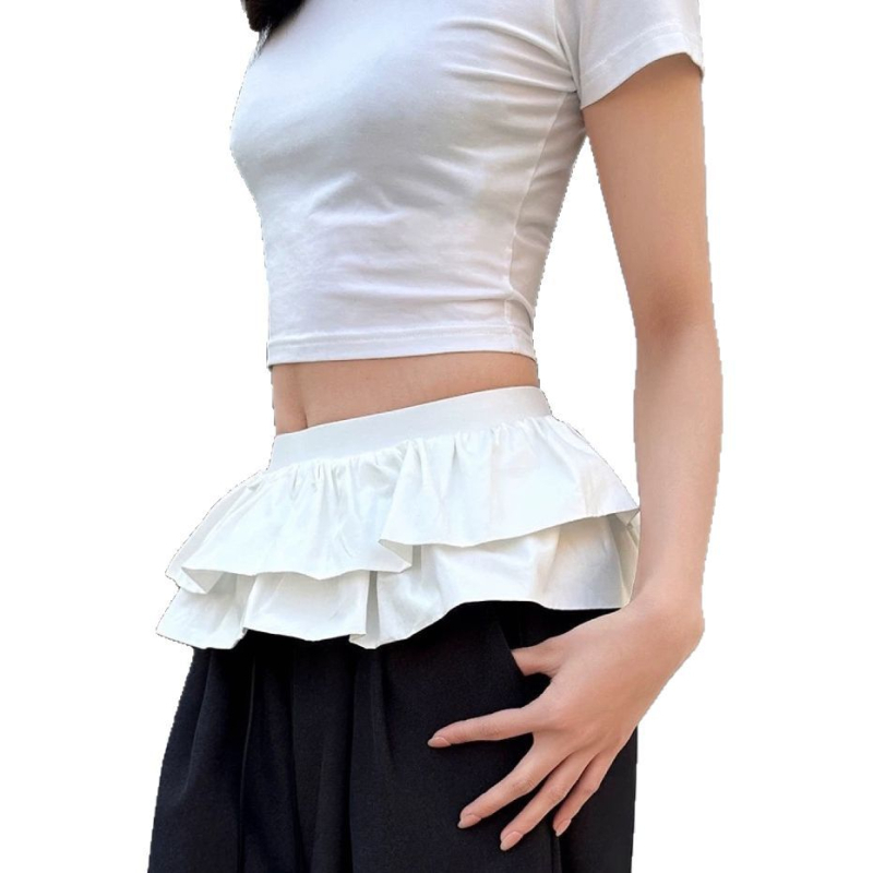 Пухеста мини пола със 3D ефект, полиестер, микроеластична, уличен хипстър стил