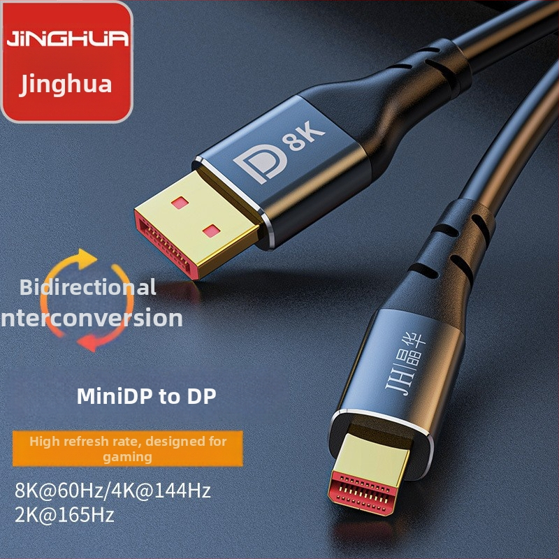 MiniDP na DP kábel, 8K podpora, meď bez kyslíka, zlaté konektory, dĺžka 1,5–3 m