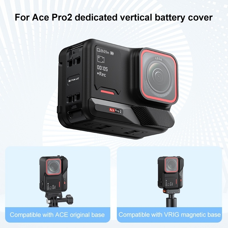 Magnetska kapica za bateriju s brzim otpuštanjem za Insta360 Ace Pro 2 (ACE/AC priključak) – aluminijska legura, nosivost 2–5 kg, model PU737/PU738
