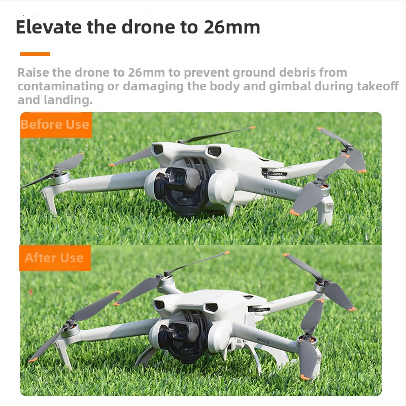 Brdrc Kokkupanduvad kõrgendatud maandumisjalad DJI Mini 3 Pro jaoks – ABS kaitse statiivikarbi, mudel Ewb9647