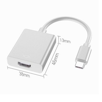 Type-C към HDMI адаптер кабел от алуминиева сплав, HDMI интерфейс, 15 см медно ядро, еднокраен конектор
