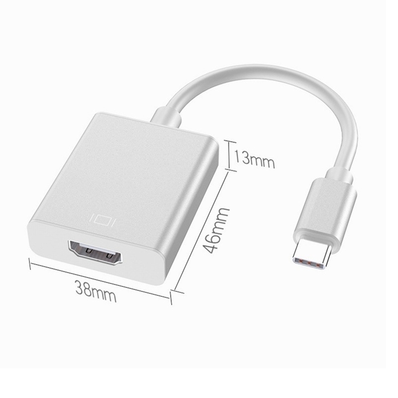 Type-C към HDMI адаптер кабел от алуминиева сплав, HDMI интерфейс, 15 см медно ядро, еднокраен конектор