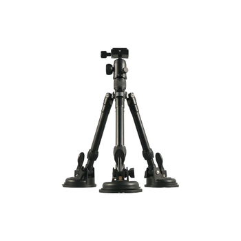 Automobilski nosač s tri usisne čašice za krov, prednji i stražnji poklop i sunroof — Hongwei X0203, aluminijska legura, nosivost 25 kg, kompatibilan s DSLR/kamerom/telefonom/kamerom akcije