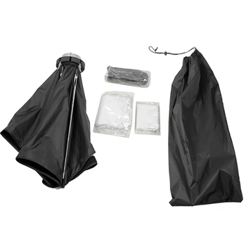 Softbox s hlbokým parabolickým dizajnom, rýchlouzamykací systém, sieťová mriežka, nylonovo- kovová konštrukcia, nosnosť 2 kg