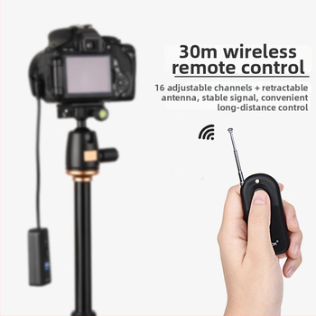 Shenniu ασύρματο τηλεχειριστήριο για Canon/Nikon DSLR κάμερες; σώμα από κράμα αλουμινίου; 16 κανάλια; εμβέλεια 30 μ.; λειτουργία Bulb
