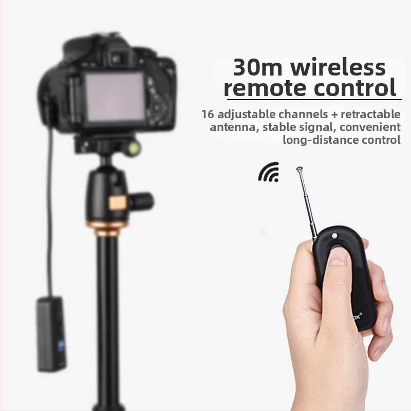 Shenniu ασύρματο τηλεχειριστήριο για Canon/Nikon DSLR κάμερες; σώμα από κράμα αλουμινίου; 16 κανάλια; εμβέλεια 30 μ.; λειτουργία Bulb