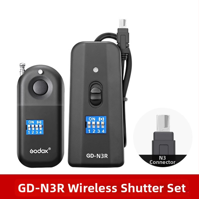 Shenniu ασύρματο τηλεχειριστήριο για Canon/Nikon DSLR κάμερες; σώμα από κράμα αλουμινίου; 16 κανάλια; εμβέλεια 30 μ.; λειτουργία Bulb