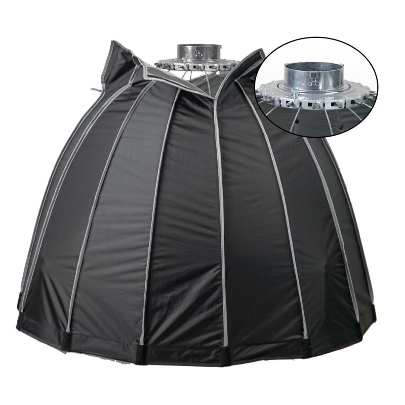 Parabolični duboki softbox za mekano svjetlo, model KFT030, materijal: aluminijska legura, nosivost 2–5 kg, težina 2,1 kg