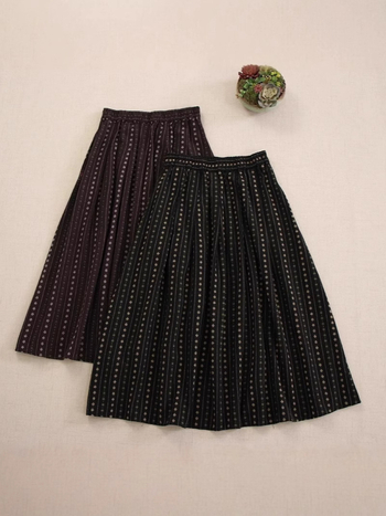Ženska midi suknja A-kroja s jacquard floralnim uzorkom, elastičan pojas, slobodan kroj, Mori stil