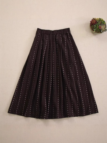 Ženska midi suknja A-kroja s jacquard floralnim uzorkom, elastičan pojas, slobodan kroj, Mori stil