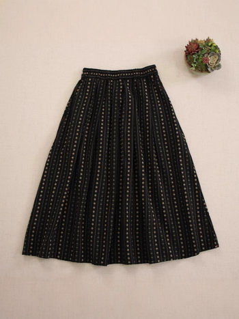 Ženska midi suknja A-kroja s jacquard floralnim uzorkom, elastičan pojas, slobodan kroj, Mori stil
