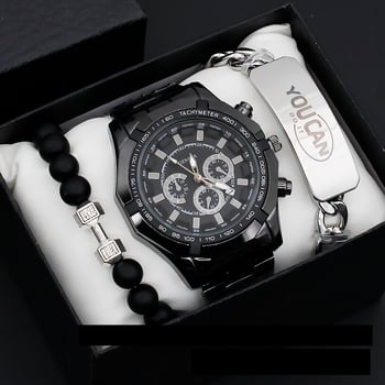 Naujas vyriškas rankinis laikrodis, aukštos kokybės nemechaninis kvarcinis trijų dalių komplektas.