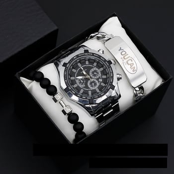 Naujas vyriškas rankinis laikrodis, aukštos kokybės nemechaninis kvarcinis trijų dalių komplektas.