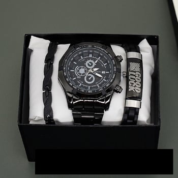 Naujas vyriškas rankinis laikrodis, aukštos kokybės nemechaninis kvarcinis trijų dalių komplektas.