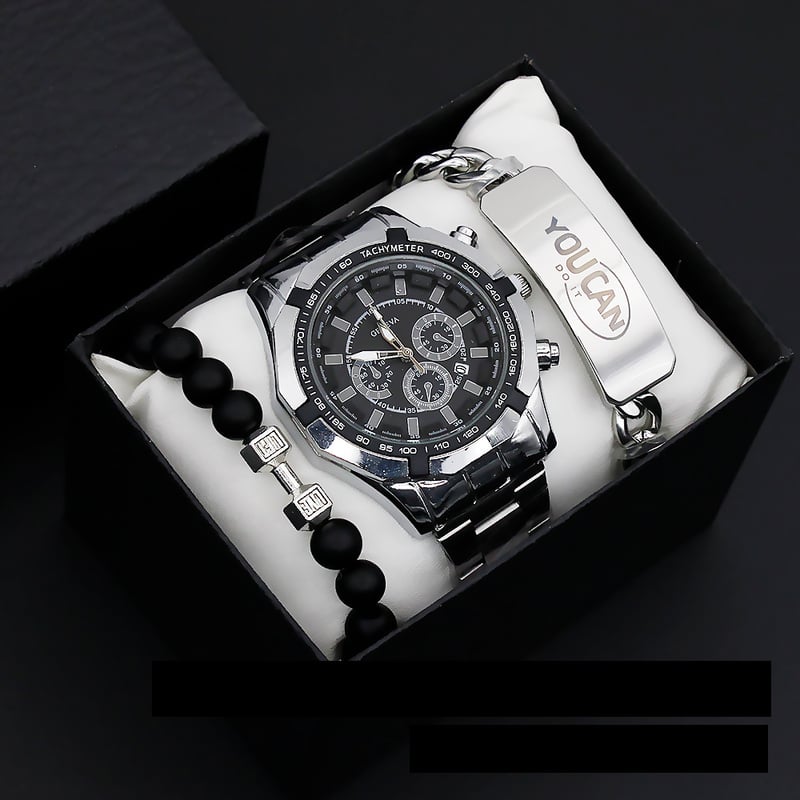 Naujas vyriškas rankinis laikrodis, aukštos kokybės nemechaninis kvarcinis trijų dalių komplektas.