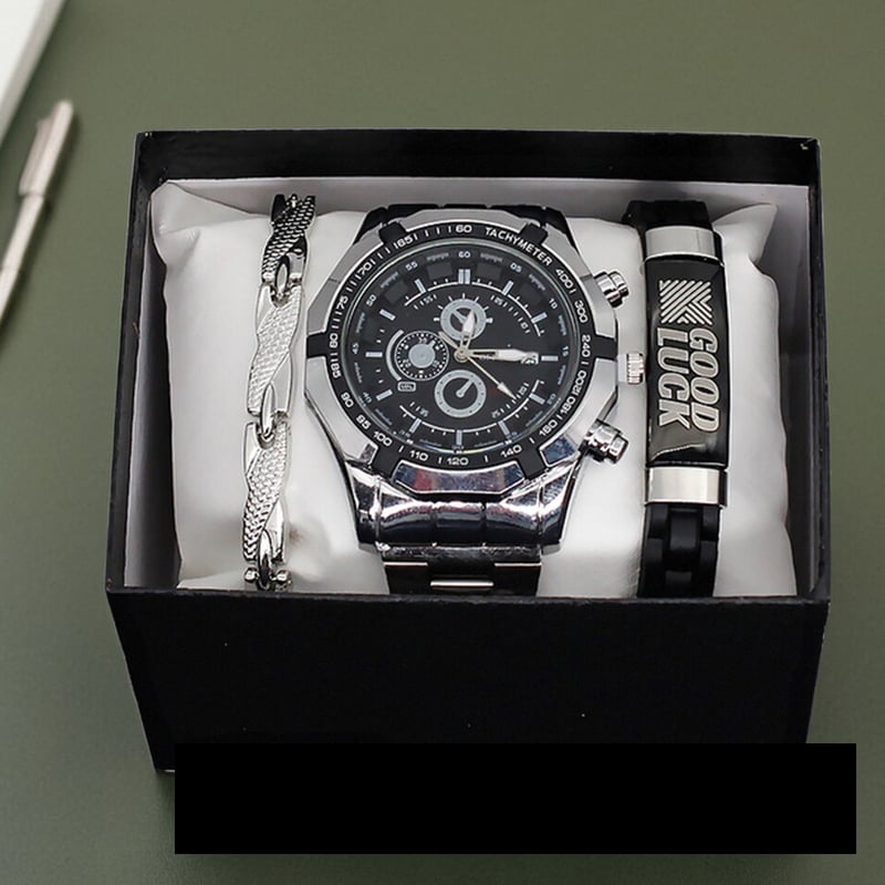 Naujas vyriškas rankinis laikrodis, aukštos kokybės nemechaninis kvarcinis trijų dalių komplektas.