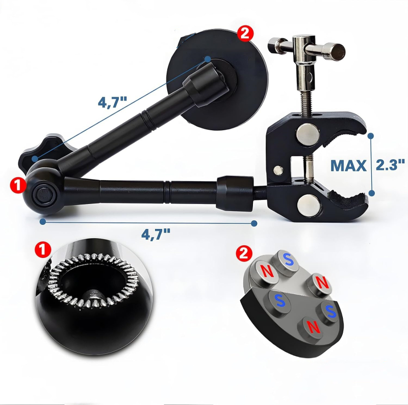 Shadow Sturt YST8888 Αξεσουάρ κινητών τηλεφώνων – Δέκτης για ζωντανή μετάδοση με κράμπ καβουριού και επίπεδη μαγνητική βάση