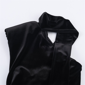 Midi suede haljina bez rukava s halter vratom, uzorak, poliester 50–70%