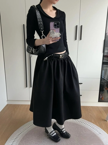 tutu suknja, jednobojni uzorak, TR tkanina, viskoza ≤30%, japansko-korejski ležerni stil