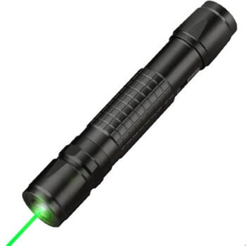 Комплект лазерен фенер-писалка, неръждаема стомана, 3W, обхват над 500 м, въртене 360°