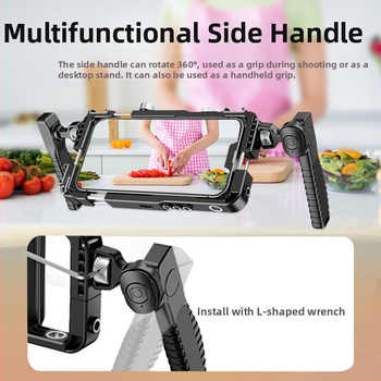 Bluetooth ručni stabilizator za mobilni telefon s plastičnim okvirom, univerzalna kompatibilnost, težina 280 g, nosivost 6–10 kg